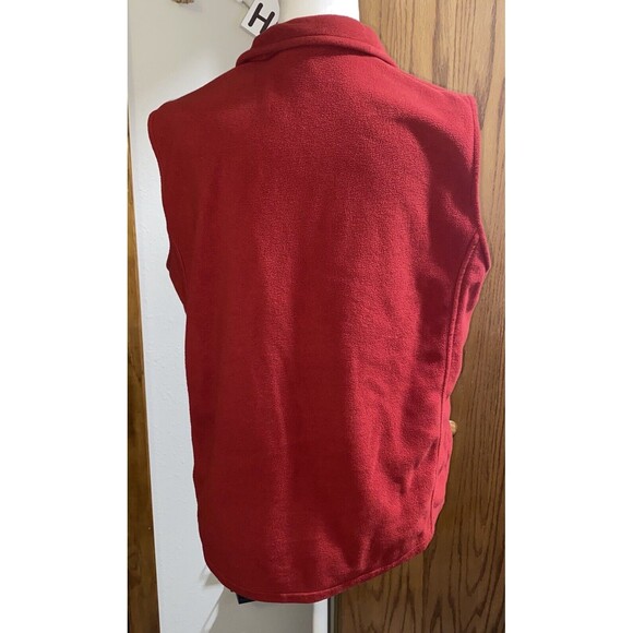 Woolrich Andes Fleece Vest Women's Large Red Mock Neck Pockets Outdoors Holiday - Picture 3 of 11